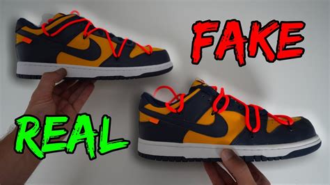 REAL VS FAKE! NIKE X OFF WHITE DUNK LOW MICHIGAN SNEAKER  